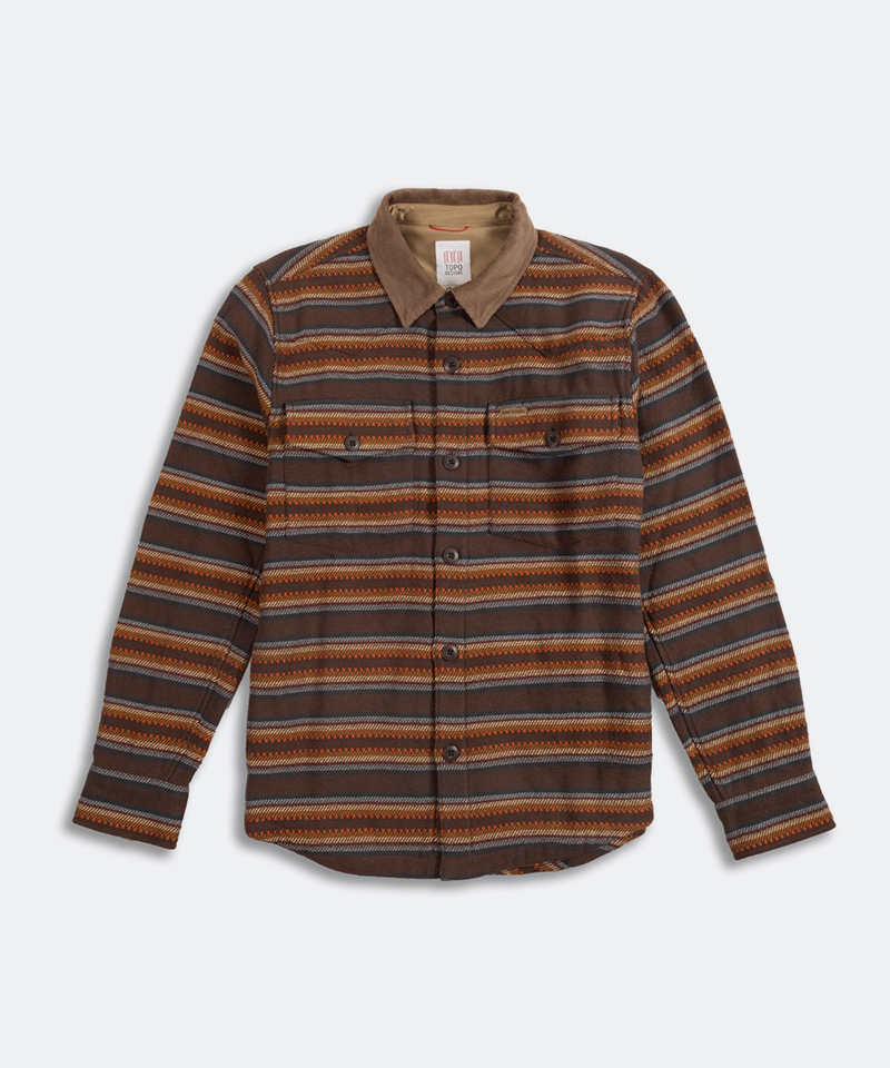 Mountain Shirt Jacket in Dark Brown Stripe