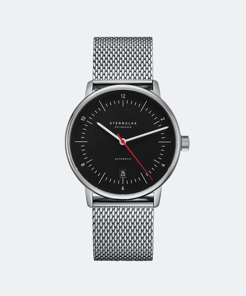 Naos Automatic 38mm - Black on Steel Milanaise Bracelet