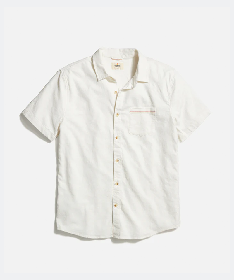 Classic Stretch Selvage Short Sleeve Shirt in Natural