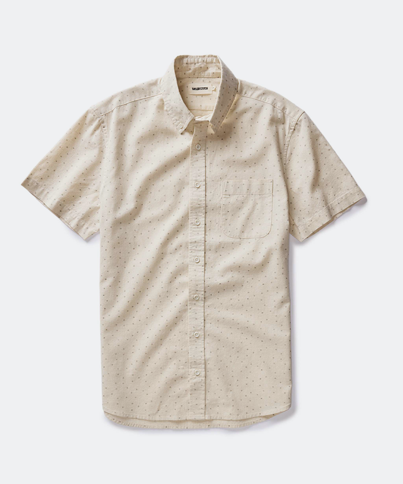 The Short Sleeve Jack in Oat Heather Dot