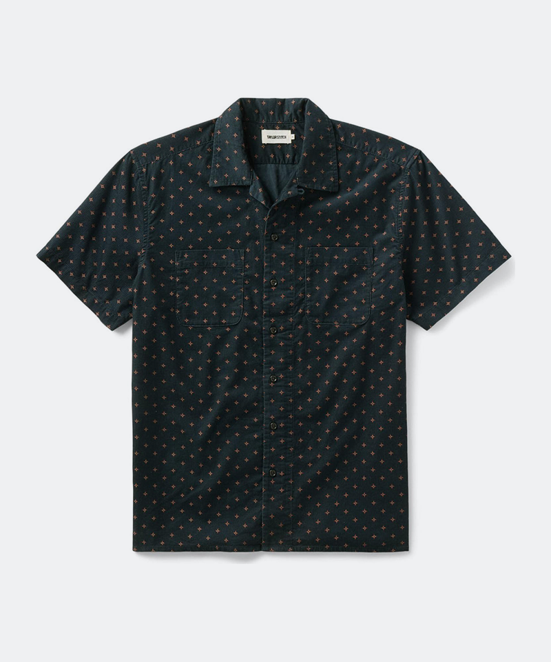 The Conrad Shirt in Navy Pigeon Foulard Pincord