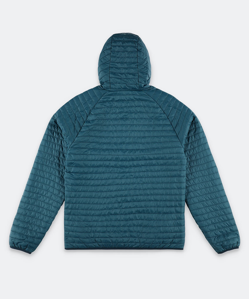 Global Puffer Hoodie in Pond Blue