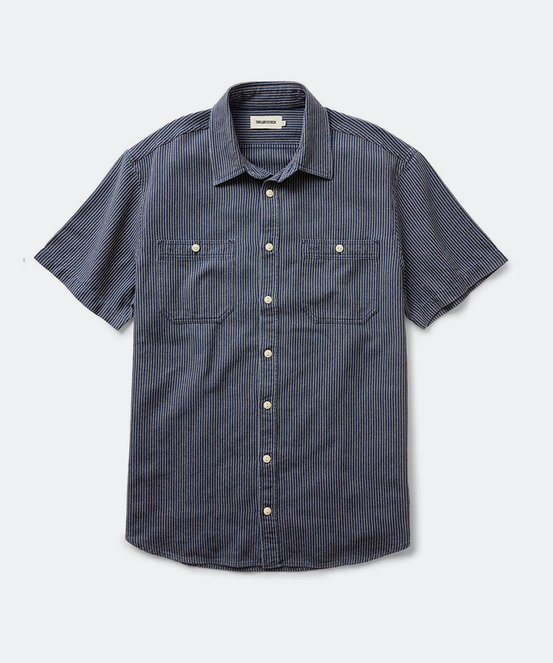The Short Sleeved Utility Shirt in Roped Indigo