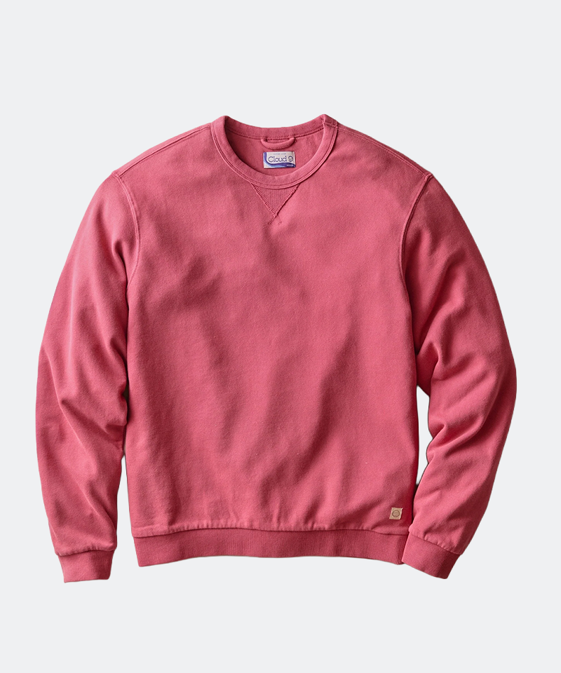Relaxed Cloud 9 Terry Crewneck in Garnet Rose