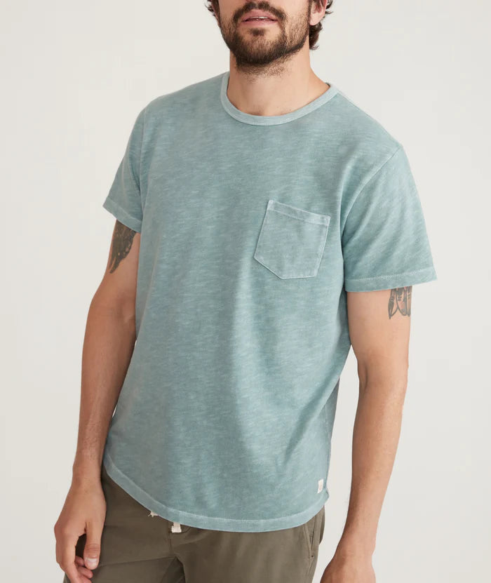 Short Sleeve Vintage Heavy Slub Pocket Tee in Slate