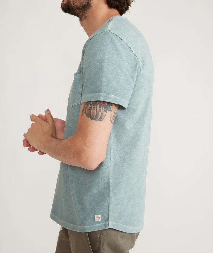 Short Sleeve Vintage Heavy Slub Pocket Tee in Slate