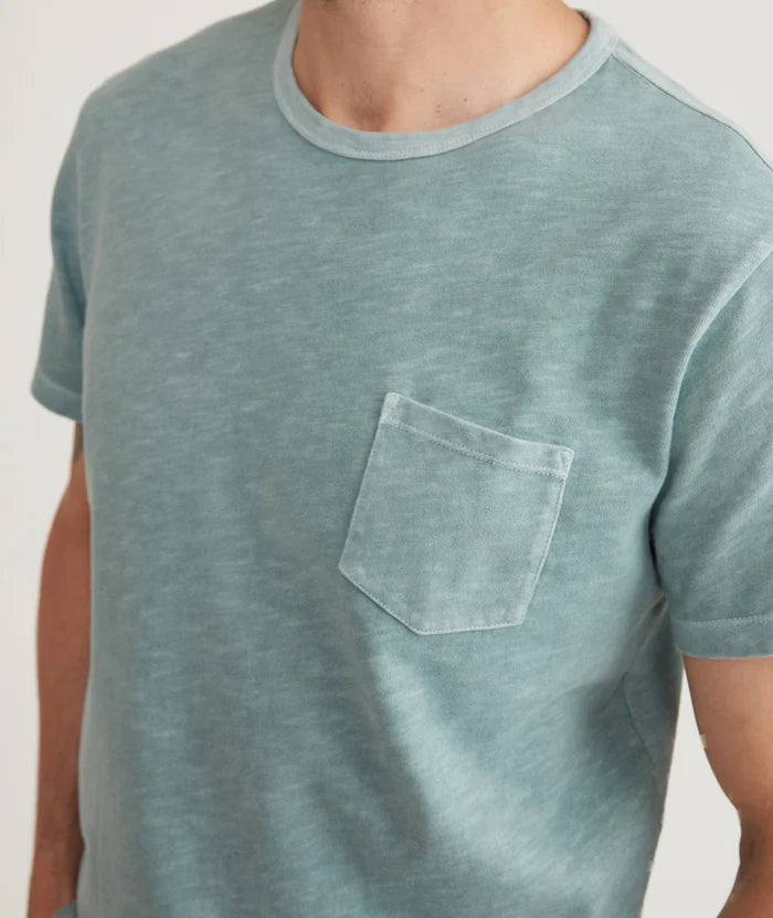 Short Sleeve Vintage Heavy Slub Pocket Tee in Slate