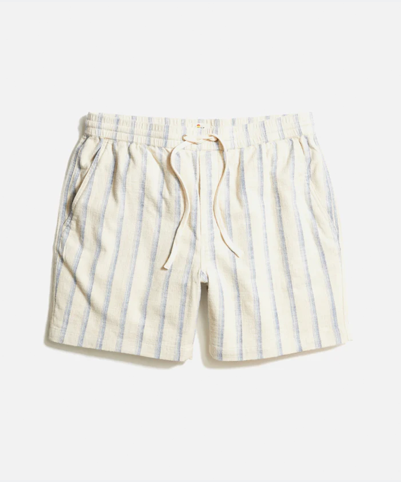 Saturday Beach Short in Natural/Blue Stripe