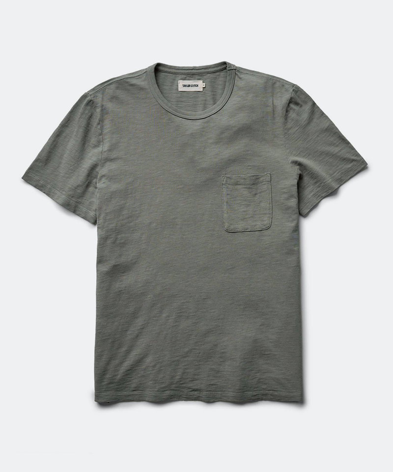 The Slub Tee in Smoked Olive