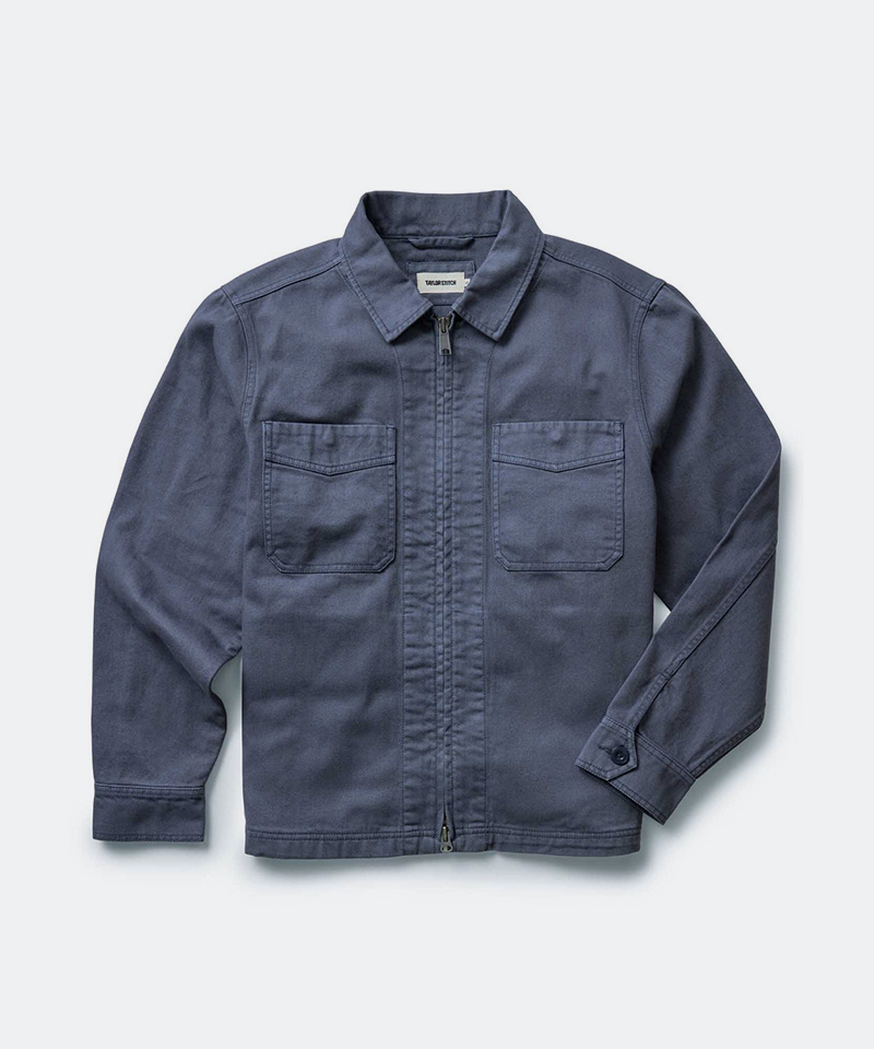 The Station Jacket in Petrol Blue Broken Twill