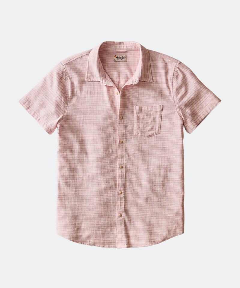 Classic Stretch Selvage Shirt in Pink Mini Stripe