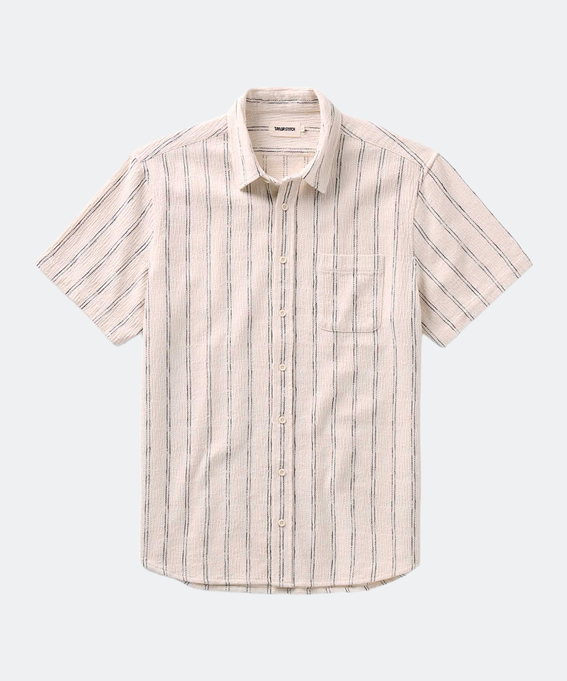 Short Sleeve California in Tide Stripe Hacci