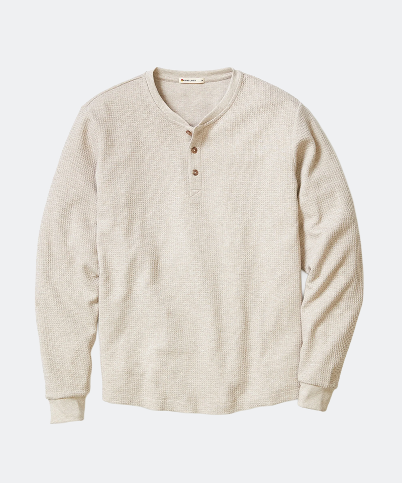 Waffle Henley in Oatmeal