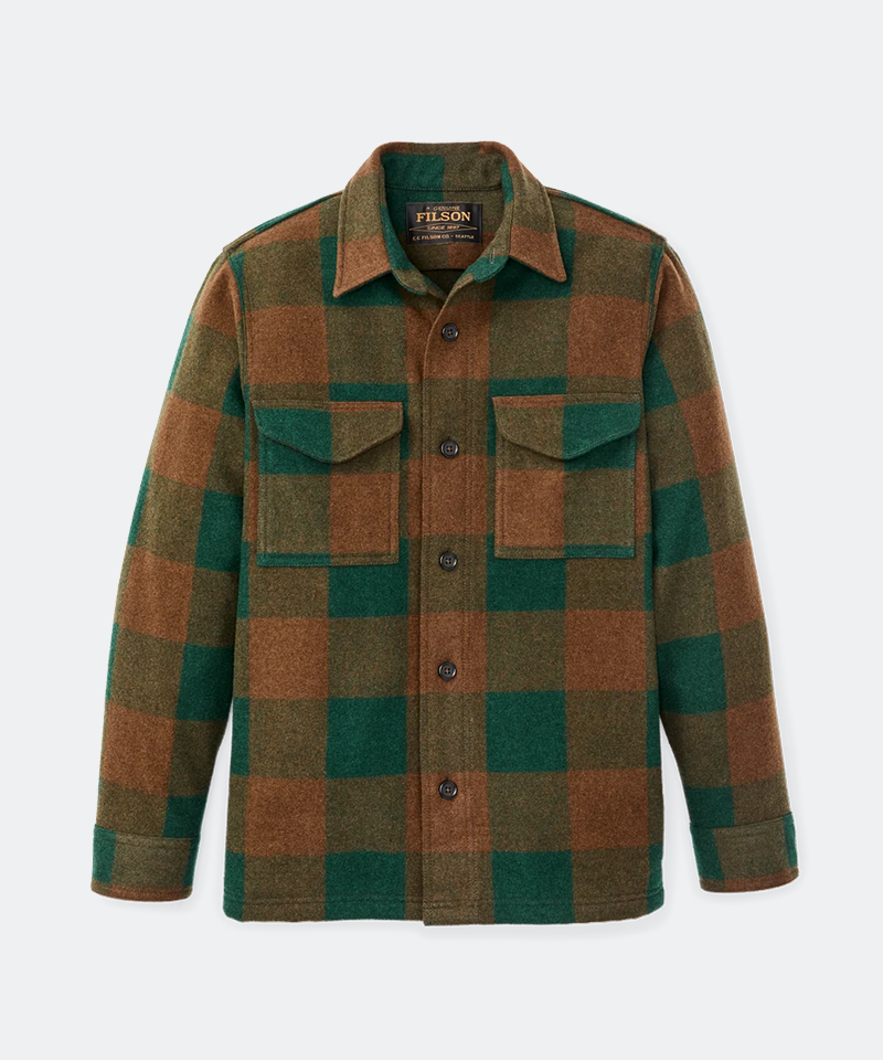 Wool Jac-Shirt in Bronze Green Plaid