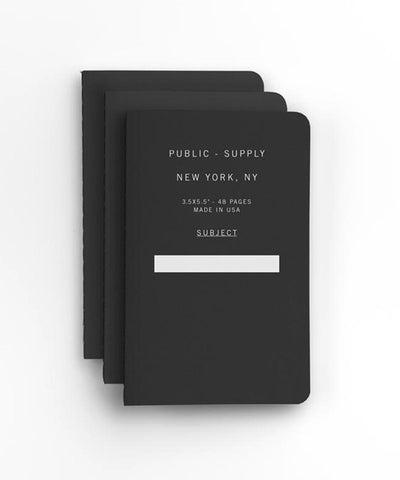 3.5"x5.5" Pocket Notebook in Black – 3 pack
