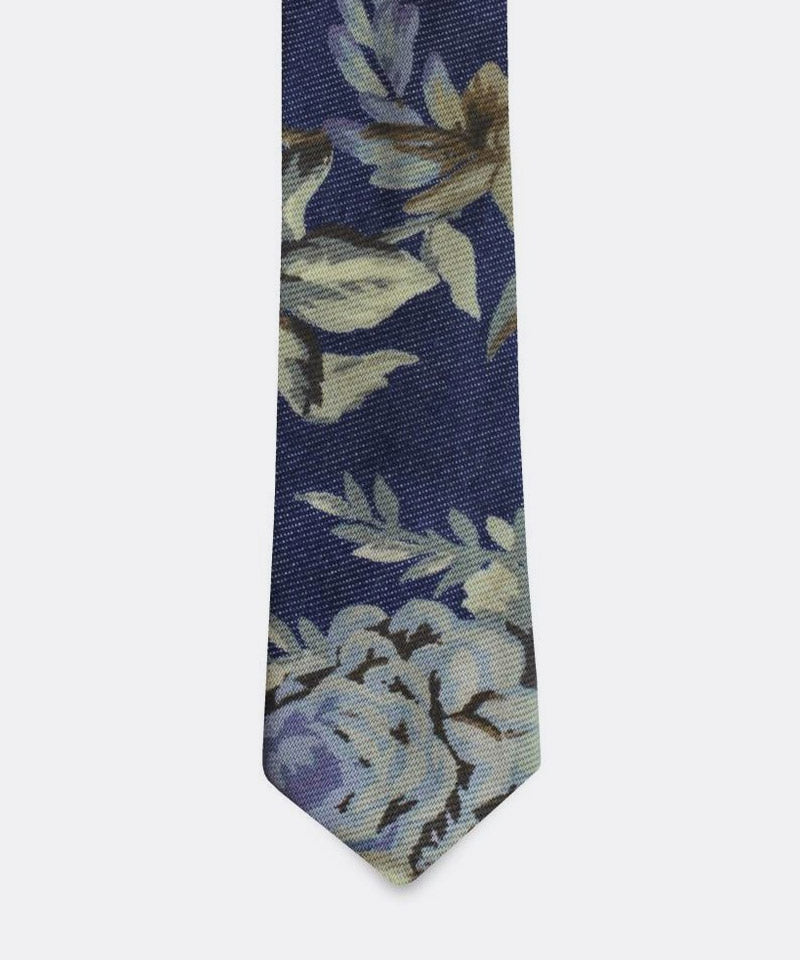 The AJG Denim Floral Tie
