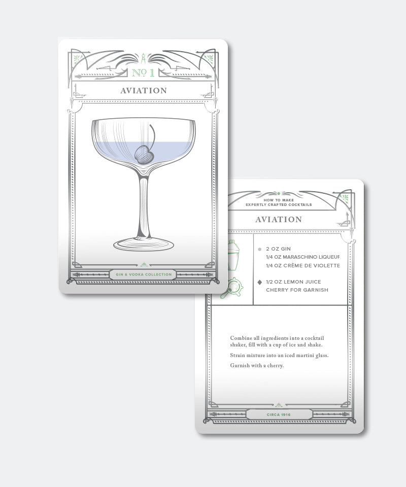 Classic Cocktails Gin & Vodka Recipe Cards