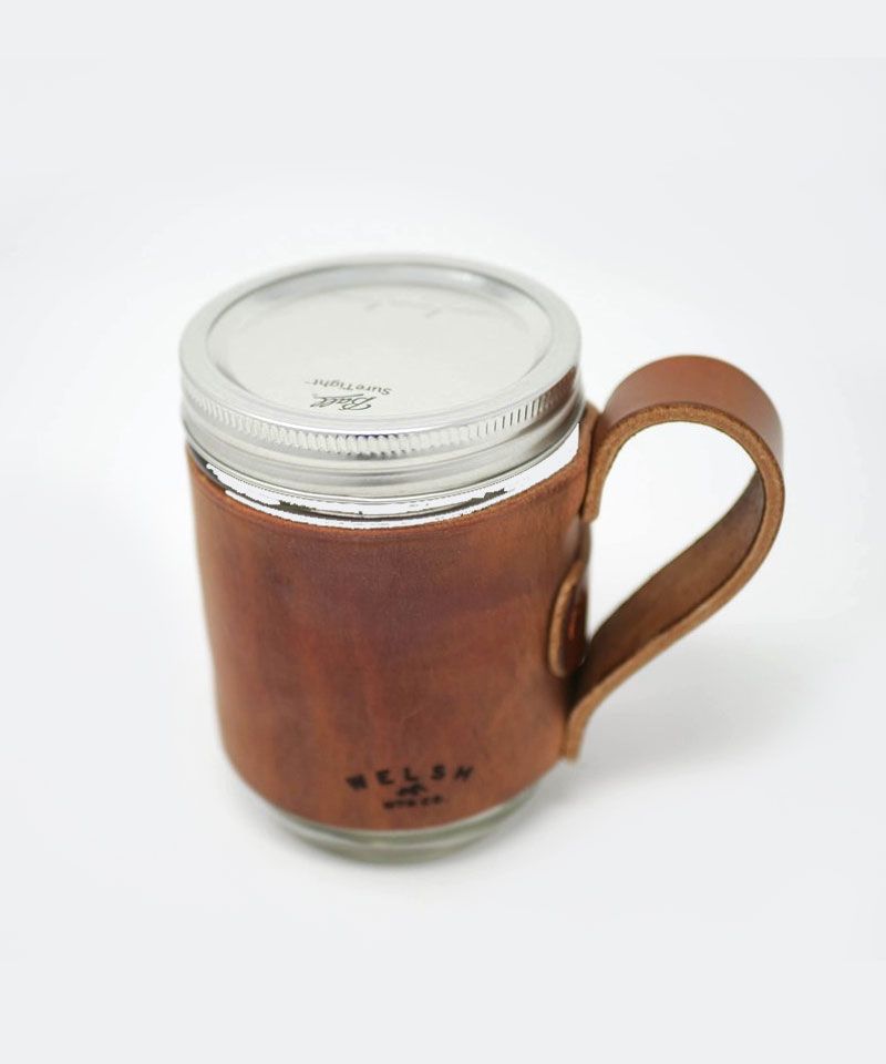 Leather Mason Jar Mug