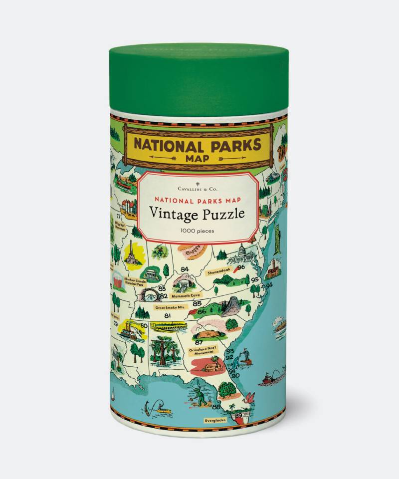 National Parks Map Vintage Puzzle