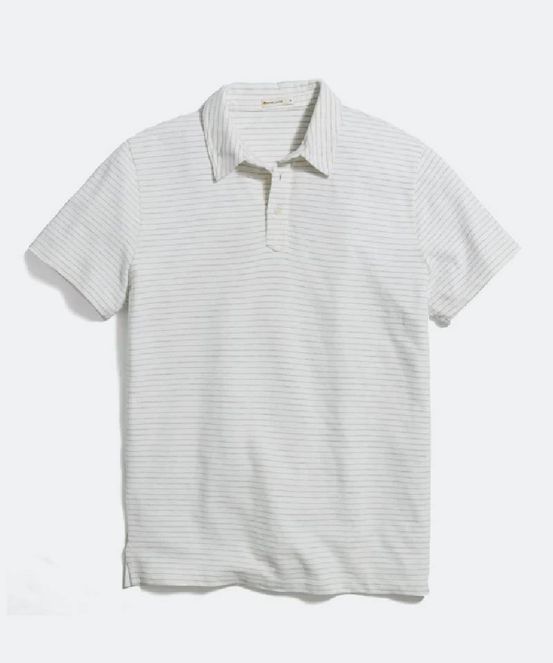 Lassen Short Sleeve Heavy Slub Stripe Polo