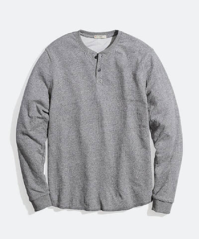 Double Knit Henley in Heather Grey