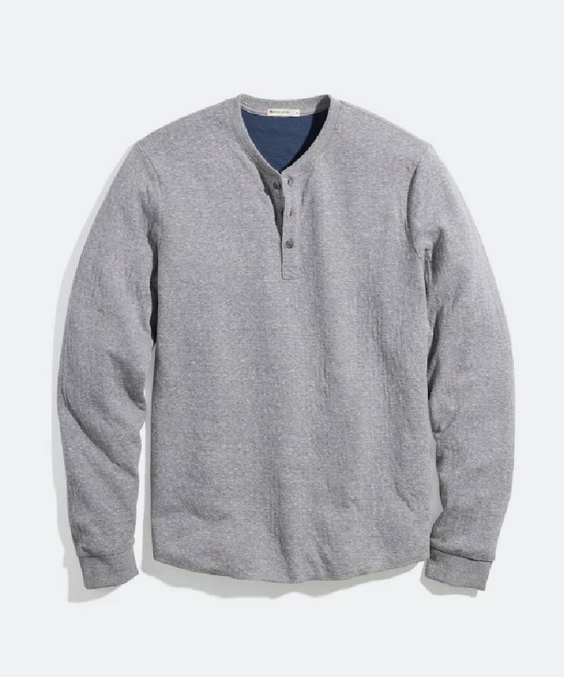 Double Knit Henley in Recycled Heather Grey