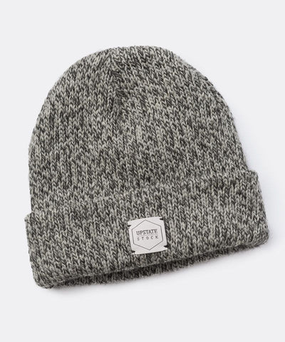 Melange Ragg Wool Beanie in Charcoal