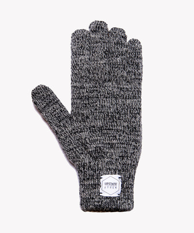 Melange Ragg Wool Glove in Charcoal