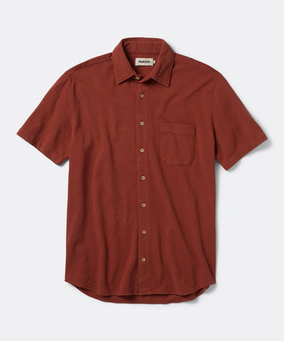 The Short Sleeve California in Red Clay Pique