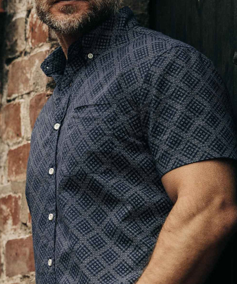 The Short Sleeve Jack in Navy Diamond