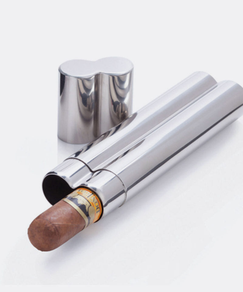 Stainless Steel Cigar Holder and Flask