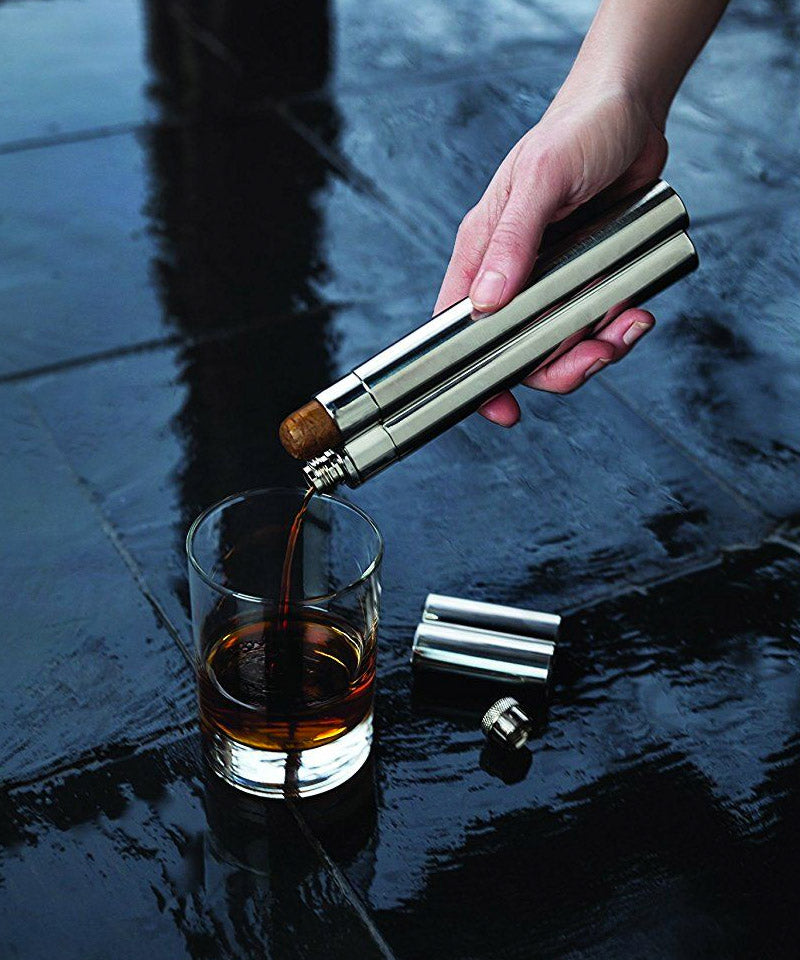 Stainless Steel Cigar Holder and Flask