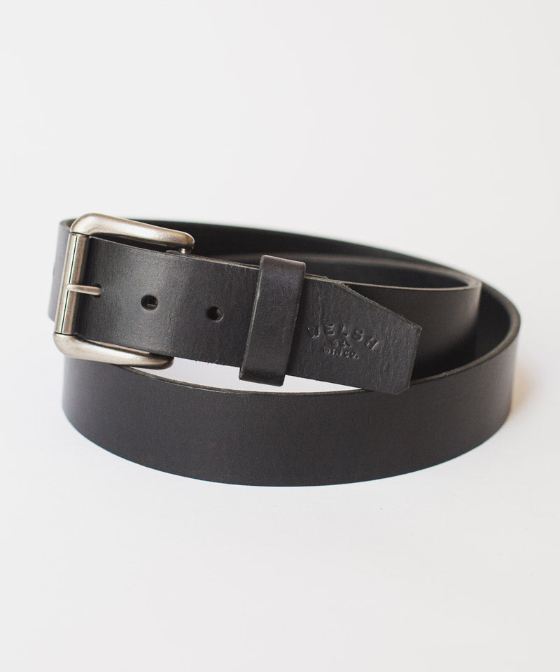 Leather Single Tongue Belt in Black