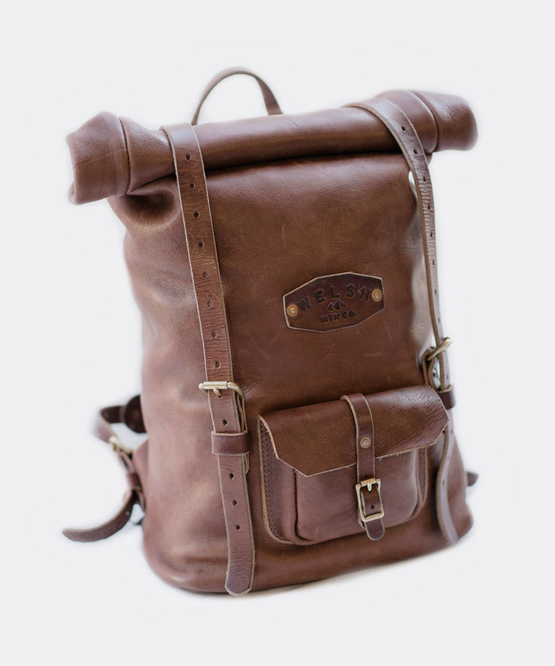 Leather Rolltop Backpack