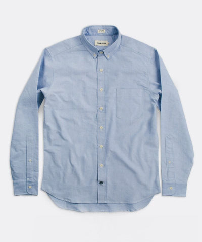 Marine Layer Classic Fit Long Sleeve Balboa Stretch Button Down in Light  Blue/Green Plaid
