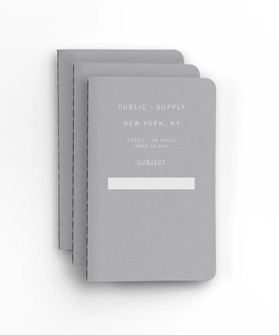 3.5"x5.5" Pocket Notebook in Light Grey – 3 pack