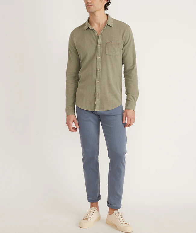 Long Sleeve Classic Stretch Selvage Shirt in Vetiver